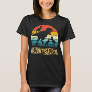 Naughty Dinosaur T Rex Naughtysaurus 3 Kids Family T-Shirt