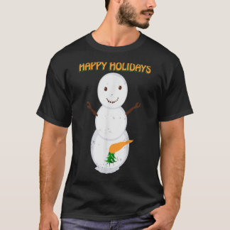 Naughty Dirty Carrot Snowman Funny Ugly Christmas  T-Shirt