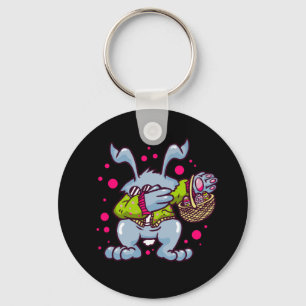 Naughty Easter Bunny Dabbing Keychain