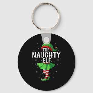 Naughty Elf Christmas Girls Women Elf Squad Xmas F Keychain