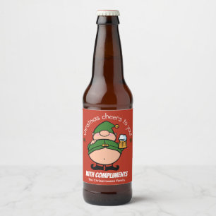 Naughty Elves Red Christmas Bière Étiquette