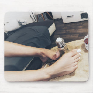 Naughty feet mouse pad