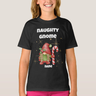 Naughty Gnome girl's Christmas T-Shirt