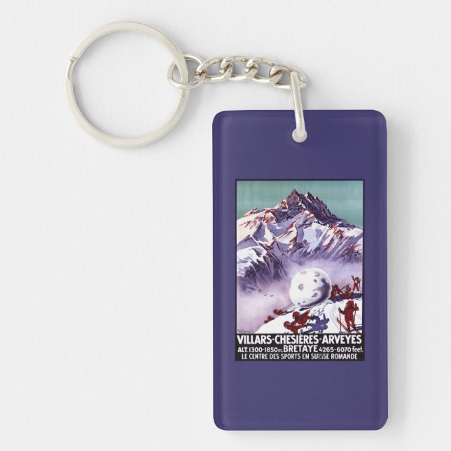 Naughty Gnomes Making Giant Snowball Poster Keychain (Front)