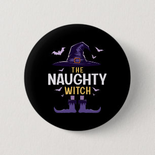 Naughty Halloween Witch Group Matching Costume 2 Inch Round Button