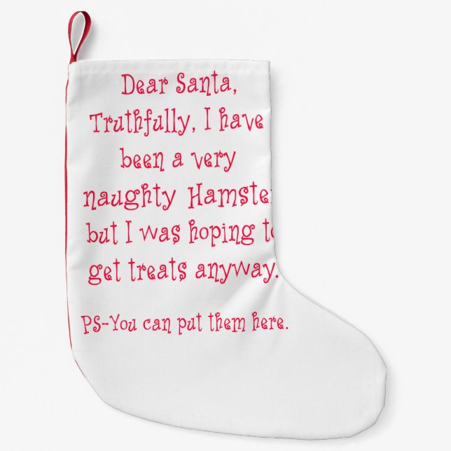 Naughty Hamster Small Christmas Stocking (Front)