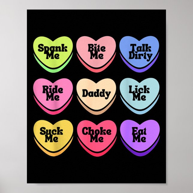 Naughty Heart Candy Daddy Spank Me Adult Humor Cou Poster (Front)