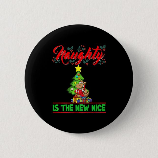 Naughty Is The New Nice Christmas Santa Xmas Premi 2 Inch Round Button (Front)