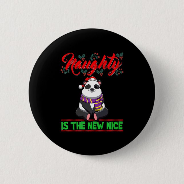 Naughty Is The New Nice Christmas Santa Xmas Premi 2 Inch Round Button (Front)