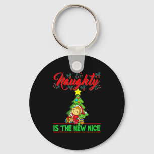 Naughty Is The New Nice Christmas Santa Xmas Premi Keychain