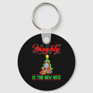 Naughty Is The New Nice Christmas Santa Xmas Premi Keychain