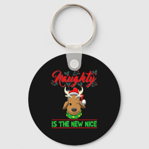 Naughty Is The New Nice Christmas Santa Xmas Premi Keychain