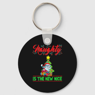 Naughty Is The New Nice Christmas Santa Xmas Premi Keychain