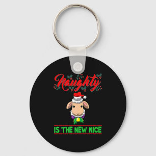 Naughty Is The New Nice Christmas Santa Xmas Premi Keychain