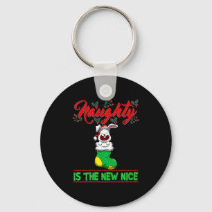 Naughty Is The New Nice Christmas Santa Xmas Premi Keychain