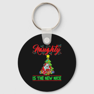 Naughty Is The New Nice Christmas Santa Xmas Premi Keychain