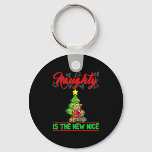 Naughty Is The New Nice Christmas Santa Xmas Premi Keychain