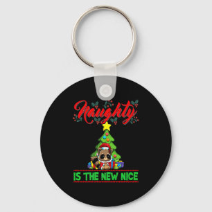 Naughty Is The New Nice Christmas Santa Xmas Premi Keychain