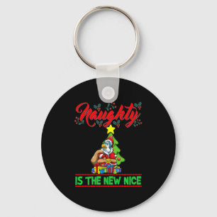 Naughty Is The New Nice Christmas Santa Xmas Premi Keychain