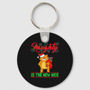 Naughty Is The New Nice Christmas Santa Xmas Premi Keychain