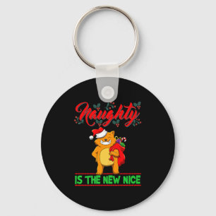 Naughty Is The New Nice Christmas Santa Xmas Premi Keychain