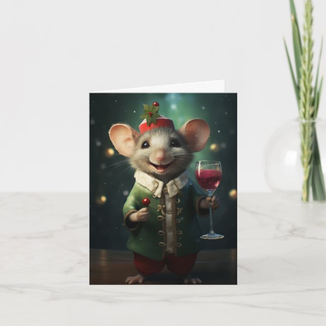 Naughty Is The New Nice / Cute Holiday Mouse! Card (Front)