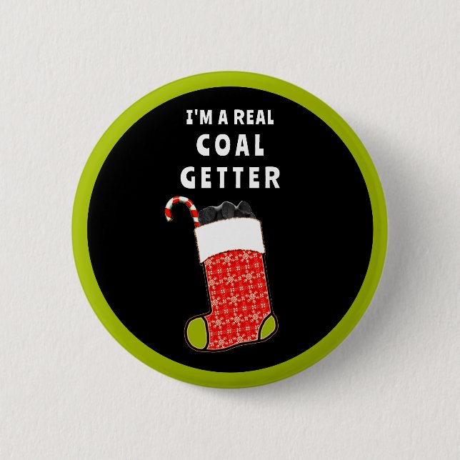 Naughty List Christmas Stocking Stuffer 2 Inch Round Button (Front)