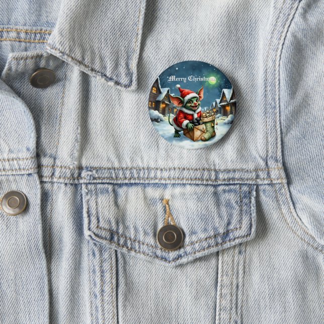 Naughty List Delivery: The Goblin Clause Chronicle 2 Inch Round Button (In Situ)