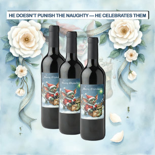 Naughty List Delivery: The Goblin Clause Chronicle Wine Label