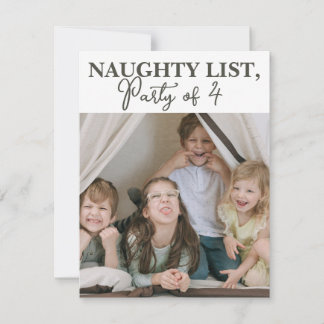 Naughty List Funny Photo Christmas Card