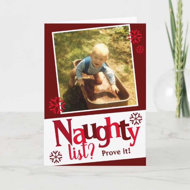 Naughty List? Funny Photo Holiday Card (Front)