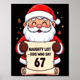 Naughty List Kids Who Say 67 Funny Teacher Christm Poster