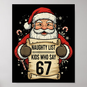 Naughty List Kids Who Say 67 Funny Teacher Christm Poster