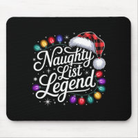 Naughty List Legend Xmas Lights Buffalo Plaid Red 