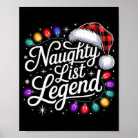 Naughty List Legend Xmas Lights Buffalo Plaid Red 
