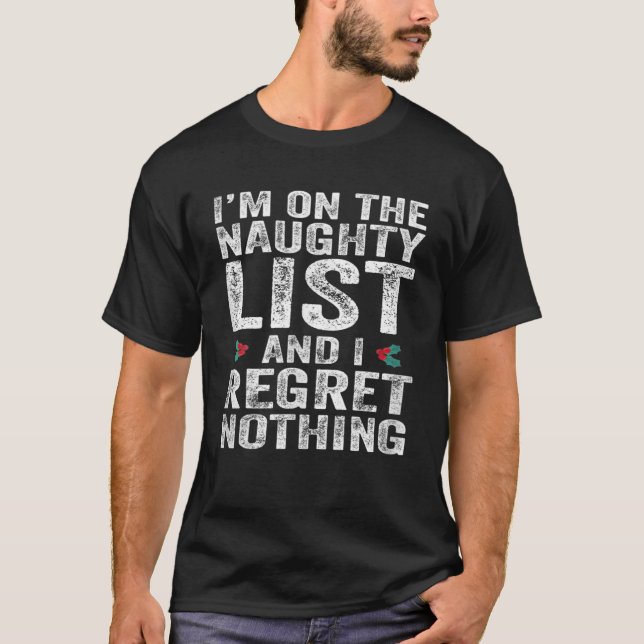 Naughty List Pyjamas Men Women Funny Christmas T-Shirt (Front)