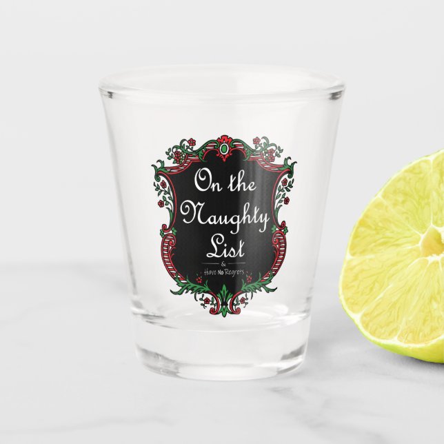 Naughty List Shot Glass (Front)