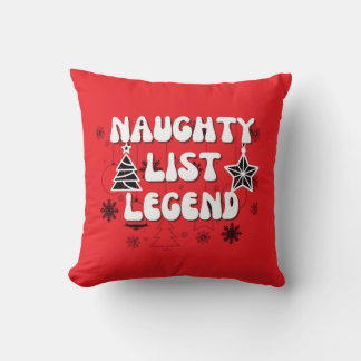 Naughty list throw pillow