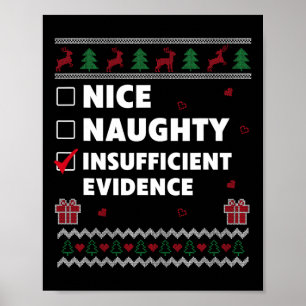 Naughty List Ugly Christmas Design Insufficient Ev Poster