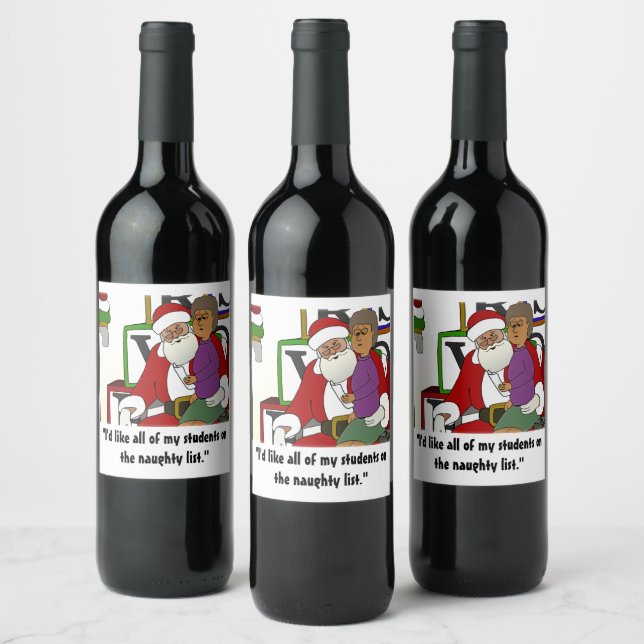 Naughty List Wine Label (Bottles)