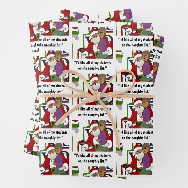 Naughty List Wrapping Paper Sheet (In situ)