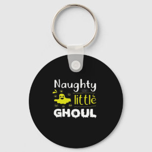Naughty Little Ghoul Funny Halloween Design Keychain