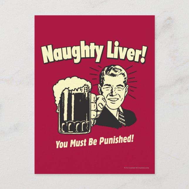 Naughty Liver: You Must Be Punished Postcard (Front)