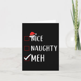 Naughty Meh List Funny Christmas  Card