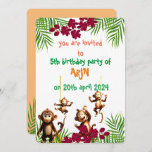 naughty monkey family kids birthday
