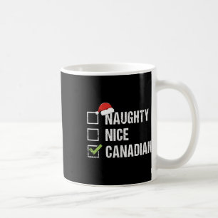 Naughty Nice Canadian Santa Hat Canada Christmas G Coffee Mug