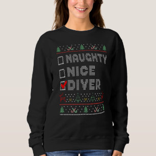 Naughty Nice Diver Matching Christmas Group Pajama Sweatshirt