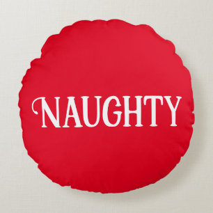 Naughty Nice Double Sided  Round Pillow