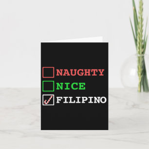 Naughty Nice Filipino Funny Christmas Philippines  Card