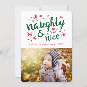 Naughty & Nice Funny Holiday Photo card